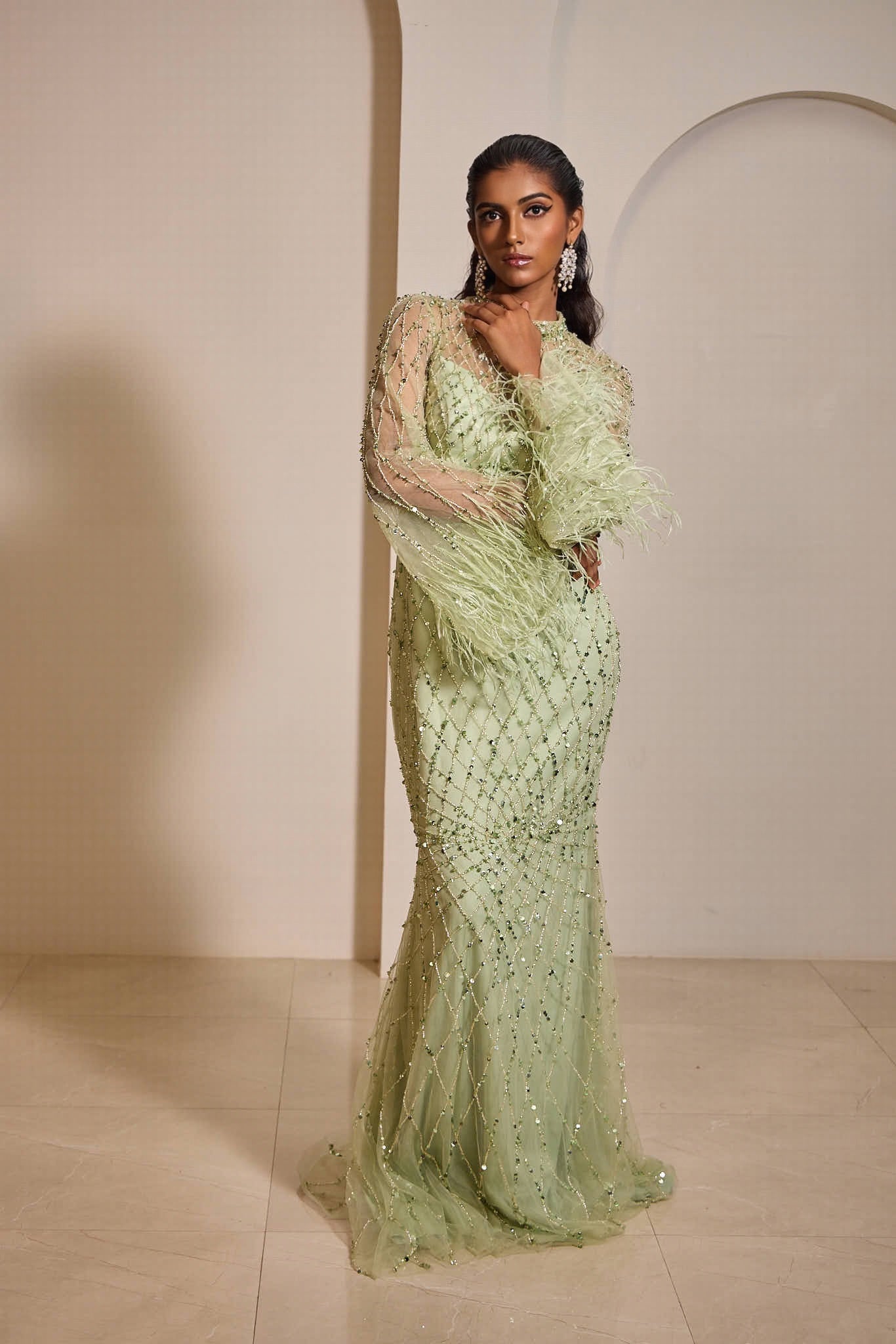 Luxury Pastle Green Grown