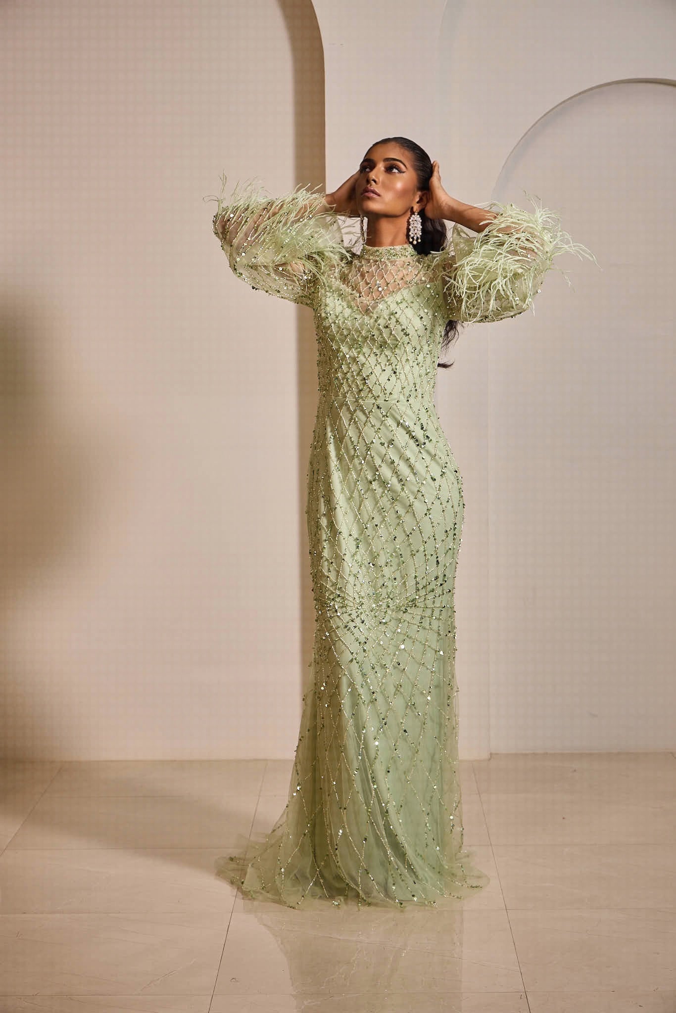 Luxury Pastle Green Grown